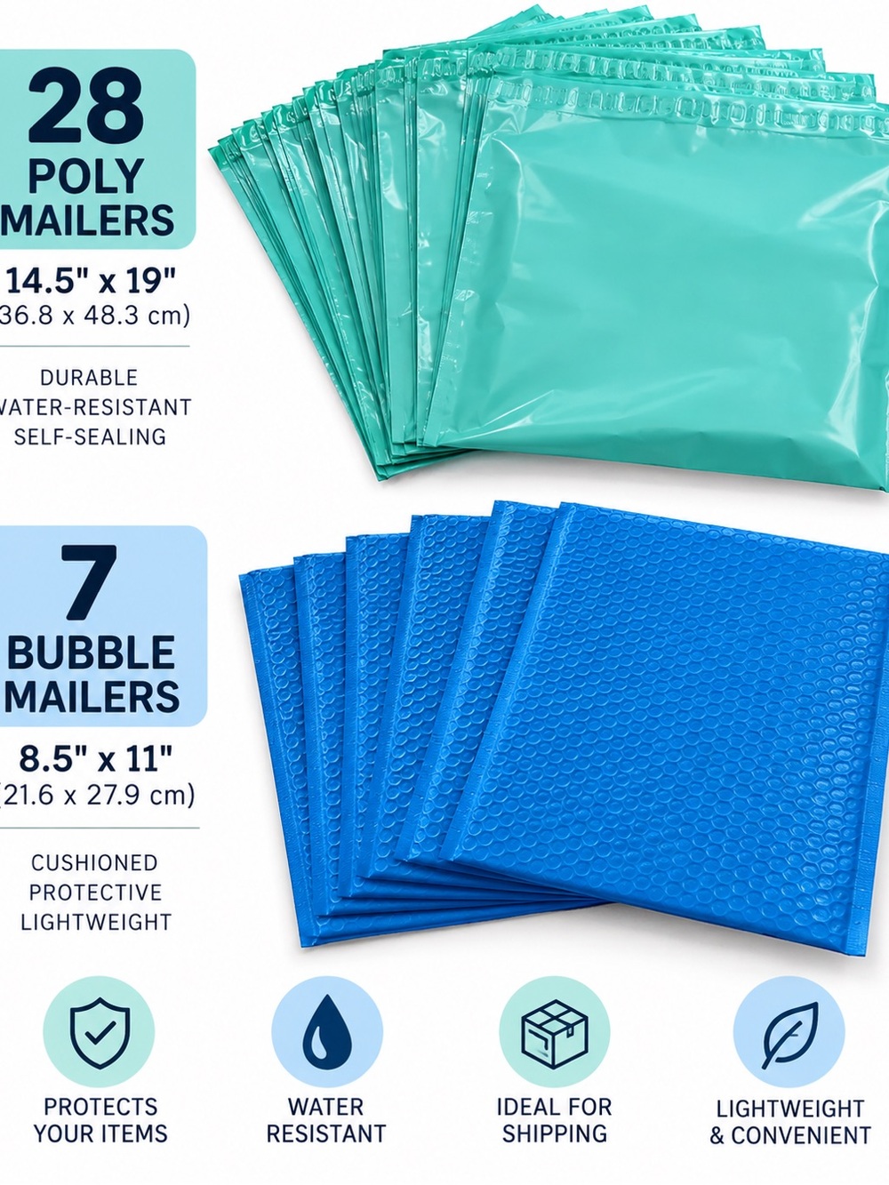 35 Huge poly and bubble mailers